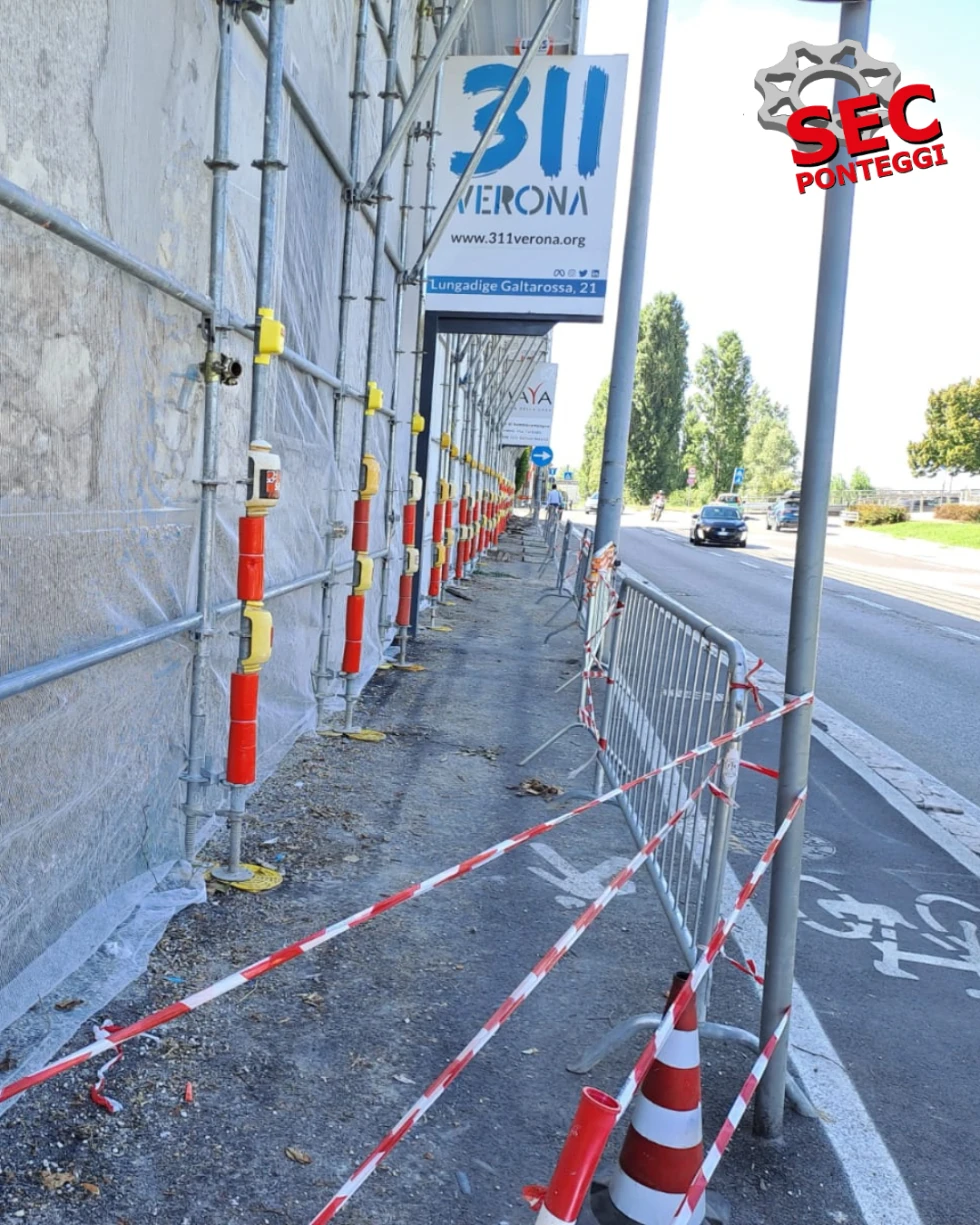 Messa in sicurezza a Lungadige Galtarossa: l’intervento di SEC Ponteggi